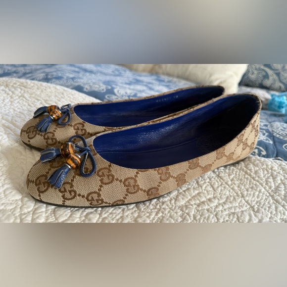 GUCCI MARMONT CLOTH BALLET FLATS - Picture 1 of 6